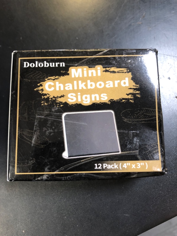 Photo 1 of 12 Pack Mini Chalkboard Signs - 4"x3" for Food, Party, Buffet, Wedding & Bakery