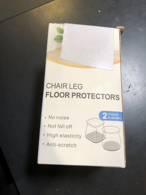 Photo 1 of 24 Pcs Chair Leg Floor Protectors Square, Silicone Felt Furniture Leg Pads Caps Covers for Hardwood Floors (Fit:1-1/16" to 1-5/8")