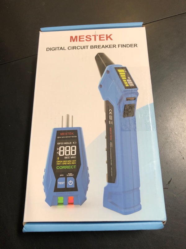 Photo 1 of MESTEK Circuit Breaker Finder, Electrical Circuit Tracer Tool Kit with Integrated GFCI Outlet Tester, Works on AC 90-120V, Circuit Tester with Buzzer Alarm & Color LCD Display, Includes Carrying Case