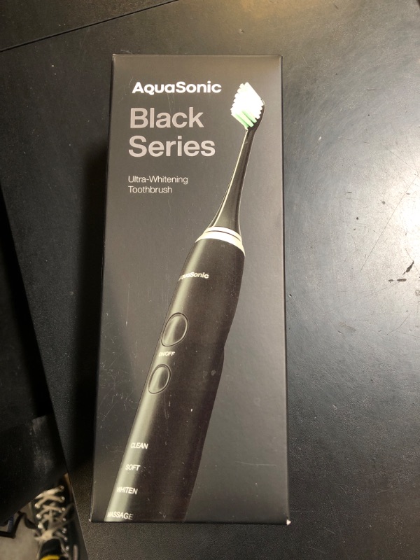 Photo 1 of Aquasonic Black Series Ultra Whitening Toothbrush – ADA Accepted Electric Toothbrush- 8 Brush Heads & Travel Case – 40,000 VPM Electric Motor & Wireless Charging - 4 Modes w Smart Timer