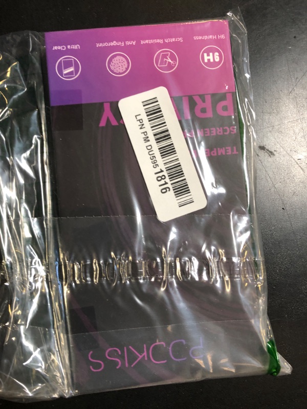 Photo 1 of PDDKISS Compatible for iPhone 15 Pro Privacy Screen Protector Tempered Glass 6.1 Inch, Purple Gradient Anti Spy Anti Blue Light HD Easy Installation