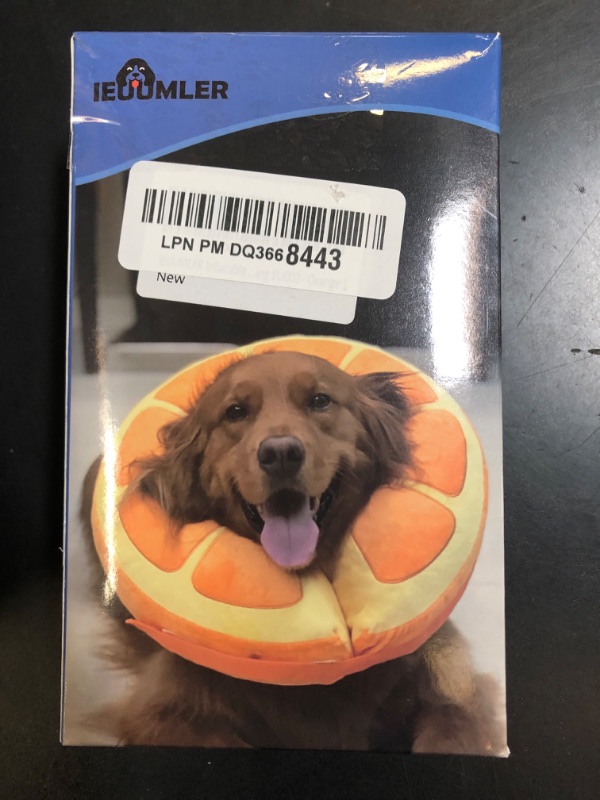 Photo 1 of IEUUMLER Inflatable Recovery Dog Collar, Protective Donut Cone, Adjustable Soft Collar for Dog and Cat After Surgery Prevent from Biting & Scratching EU002 - Orange S