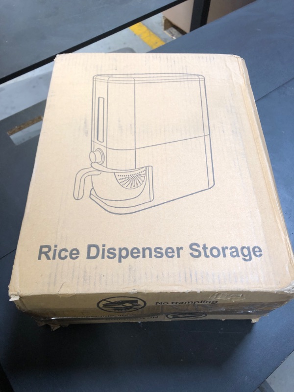 Photo 1 of Lenwi 22-25 Lbs Rice Dispenser, Large Cereal Dry Food Storage Containers with Measuring Cup,BPA-Free Household for Kitchen Pantry Organization-Grey