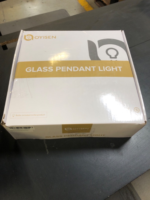 Photo 1 of Oyisen Hanging Lights, 11.8 Inch Glass Shade Kitchen Island Light Fixtures Golden Cord Pendant Lights Vintage Hanging Pendant Light for Kitchen and Bedroom with Light Bulb