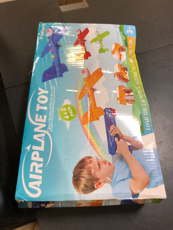 Photo 1 of Fuwidvia 4 Pack Airplane Launcher Toys, 2 Flight Modes LED Foam Plane Toy for Boys, Outdoor Flying Toys Birthday Gifts for Boys Girl 4 5 6 7 8 9 10 11 12 Year Old