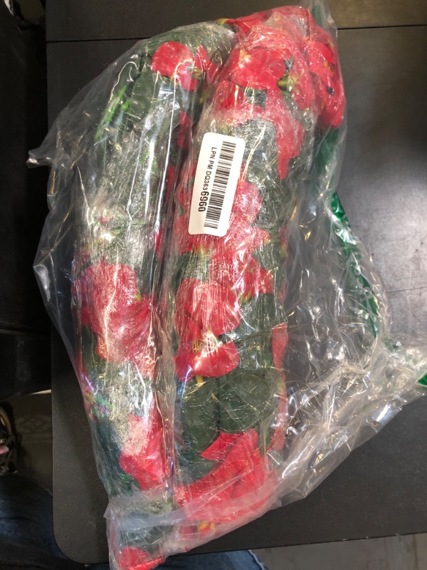 Photo 1 of Artificial Faux Bougainvillea Flowers Plants for Outdoor Outside Summer Decoration, 2 PCS Fake Silk UV Resistant Look Real Long Trailing Vines for Front Door Porch Planter Urn Patio Balcony, Red