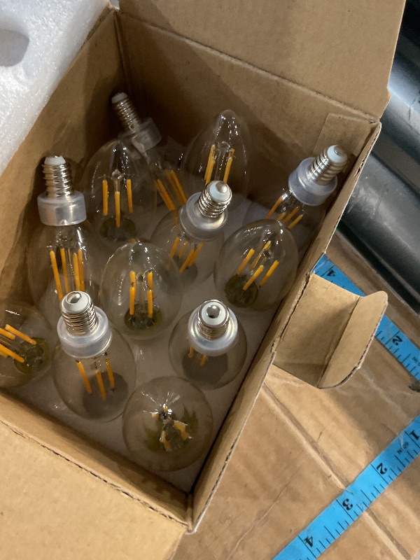 Photo 1 of FLSNT B11 E12 LED Candelabra Bulbs 60W Equivalent, Dimmable LED Candle Light Bulbs, 2700K Soft White (Warm Light), Pack of 12