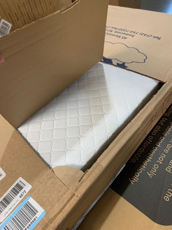 Photo 1 of ***SEE NOTES***
Dream On Me Holly 3” Fiber Baby Crib Mattress, Fits All Mini & Portable Cribs Only, Greenguard Gold and JPMA Certified Crib Mattress, Easy to Clean and Waterproof Vinyl Cover