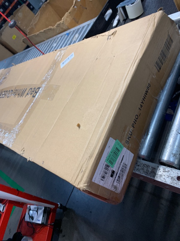 Photo 1 of GarveeHome Queen Rattan Bed Frame with Headboard, White Boho Cane Platform Bed Frame with Strong Metal Slat, Noise Free, No Box Spring Needed