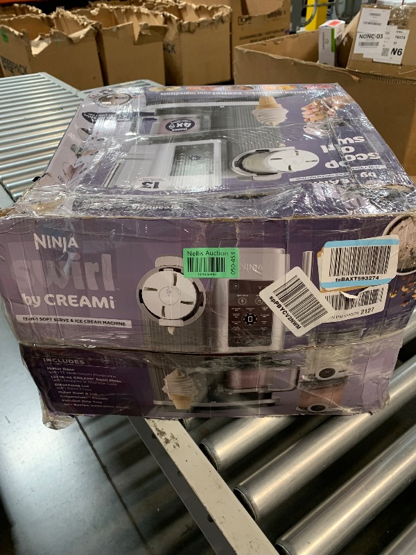 Photo 1 of ***PARTS ONLY***Ninja Swirl by CREAMi Ice Cream and Soft Serve Maker, Sorbet, Milkshake, Frozen Yogurt, Low Calories Program & More, 13-in-1, Soft Serve Handle, (2) CREAMi Swirl 16oz Pints, For Kids & ALL ages, NC701