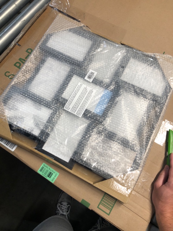 Photo 1 of (USED/FAIR) Melannco 18 x 18 Inch 9 Opening Photo Collage Frame, Displays Four 4x6 and Five 6x4 Inch Photos, Black