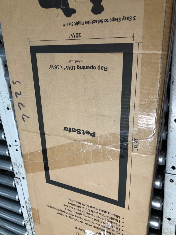 Photo 1 of (used) PetSafe Doggy Door for Sliding Glass Doors, Adjustable Height 91 7/16" to 96", No-Cut DIY Install, Aluminum Panel, Ideal for Renters for small pets 