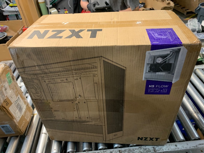 Photo 1 of NZXT H5 Flow 2024 - Compact ATX Mid-Tower PC Gaming Case - High Airflow - 2 x 120mm Fans Included - 360mm Front & 240mm Top Radiator Support - Cable Management System - Tempered Glass - White