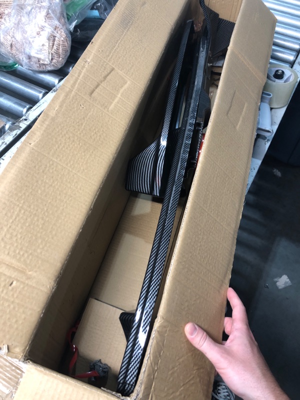 Photo 1 of (SIGNS OF USE) (MAYBE SCRAP?) PACEWALKER for Tesla Model Y Front Bumper Lip Kit Car Glossy Mods Spoilers fit for 2017-2023 Tesla Model Y Accessories (Glossy Carbon Fiber Pattern)