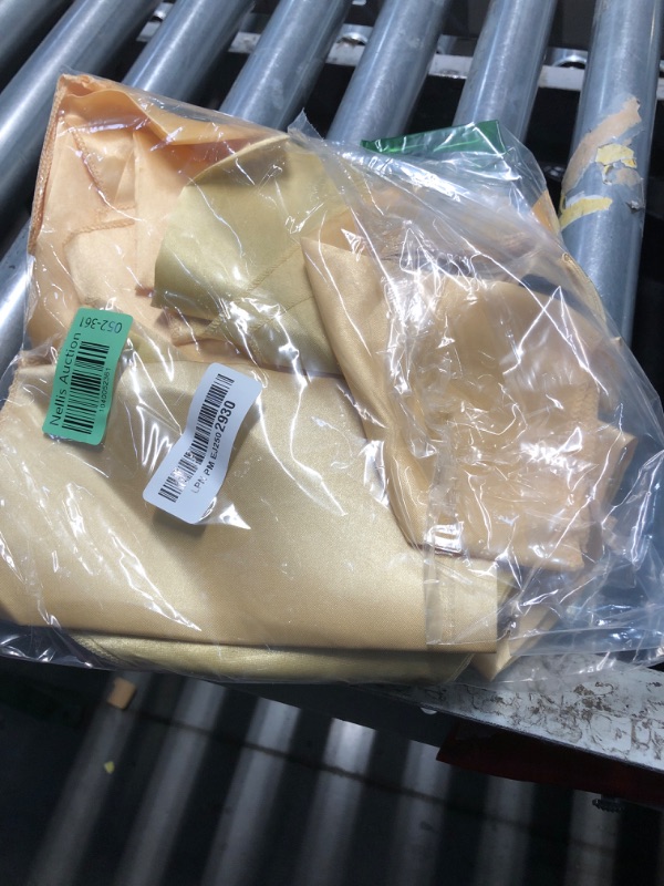 Photo 1 of ***(HEAVILY USED/ MINOR DAMAGE)***VACVELT 50 Pack Gold Satin Napkins 17x17 Inch for Wedding, Elegant Dinner, Square Table Decor, Restaurant, Banquet, Graduation Party
