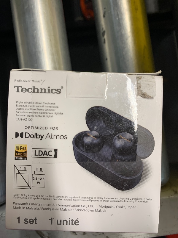 Photo 1 of Technics Reference Class Hi-Fi Wireless Earbuds, Dolby Atmos with Head Tracking, Adaptive Noise Cancelling, 3 Device Multipoint, 10-hr Battery, Wireless Charging, Improved Fit - EAH-AZ100-K (Black)
