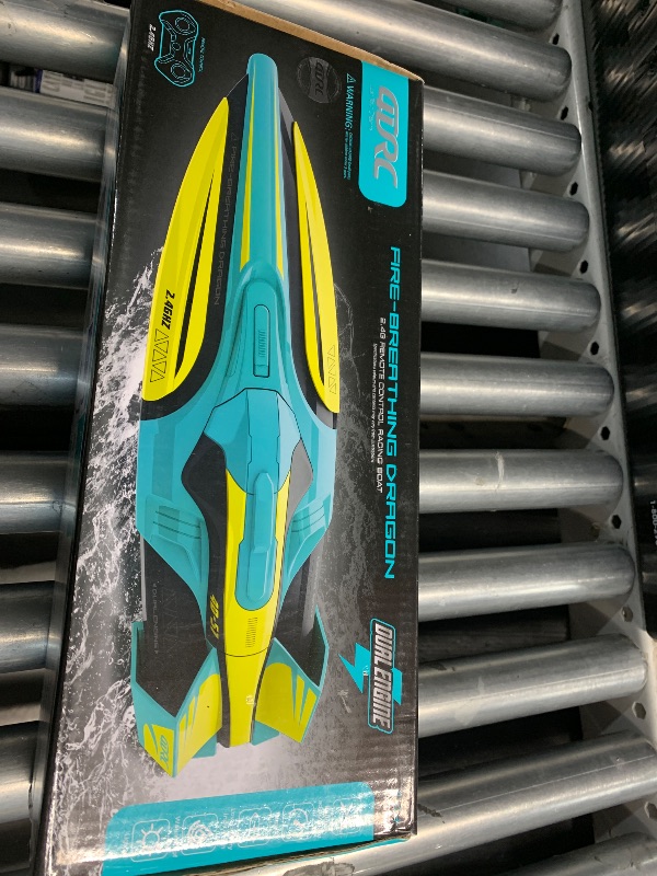 Photo 1 of 4DRC Fast RC Boat for Pools and Lakes,S1 Remote Control Boat with LED Lights,2.4GHz High Speed RC Racing Boats for Lakes, Low Battery Alarm,Capsize Recovery, Gifts Toys for Boys Girls