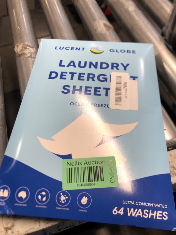 Photo 1 of Lucent Globe Laundry Detergent Sheets - Pre-Measured Laundry Sheets - Powerful Stain Removal - Gentle on Skin & Fabrics - Works in All Washers - Convenient and Travel Friendly (Ocean Breeze)