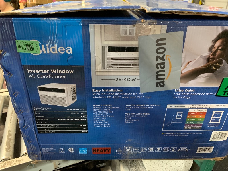 Photo 1 of Midea 18,000 BTU Smart Inverter Window Air Conditioner with APP, Alexa Control, 208/230V AC Unit Cools up to 1,000 Sq. Ft, Quiet Operation, Energy Saving, Remote & Easy Installation Kit, White