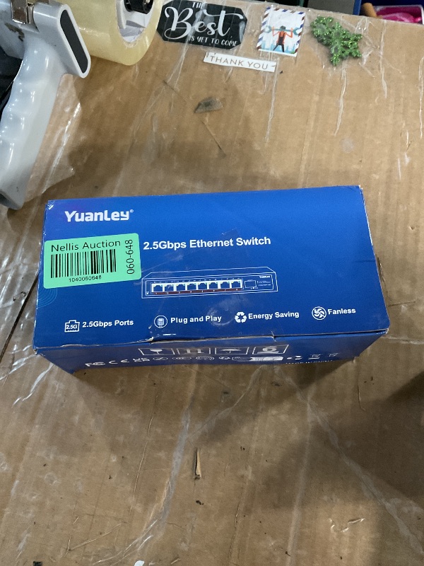 Photo 1 of 7 Port 2.5G Unmanaged Ethernet Switch, 5 x 2.5G Base-T Ports, 2 x 10G SFP, Compatible with 100/1000/2500Mbps, VLAN, Fanless, Desktop/Wall Mount YuanLey 2.5Gbe Network Switch for Wireless AP, NAS, PC