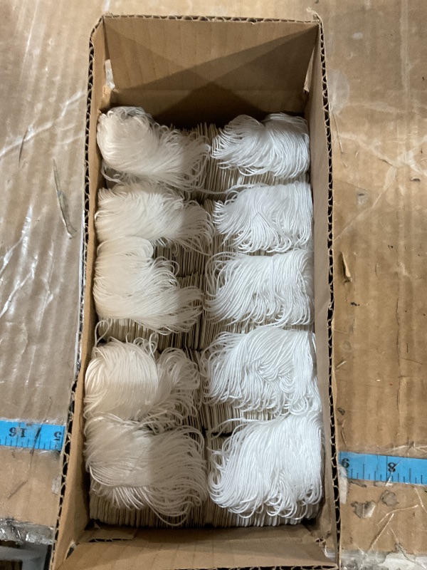 Photo 1 of 1000 Marking Tags with String Attached - 2 1/4” x1 7/16”, Blank White Tags with String for Pricing and Crafting, Small Strung Marking Labels