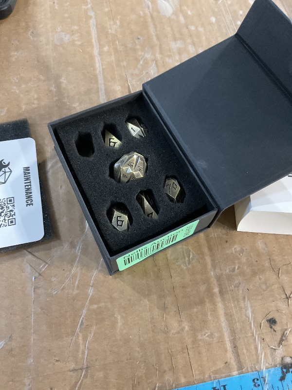 Photo 1 of ***(MINOR SCRATCHES)***
Metal Dice Set for D&D, ZHOORQI 7 Pcs Polyhedral Dice, Perfect for Dungeons and Dragons, RPG Role Playing Games - Unique Cool Dice with Stonehenge Themed Design for Games Gifts?JS-Bronze?
