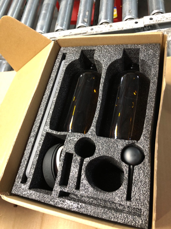 Photo 1 of ***(MISSING PARTS)*** Kitchen Soap Dispenser Set - 16OZ Amber Glass Bottle, Stainless Steel Pump, Instant Dry Tray, Waterproof Labels, Non-Slip Silicone Pad, and Dish Brush | Upgrade for Your Kitchen and Bathroom
