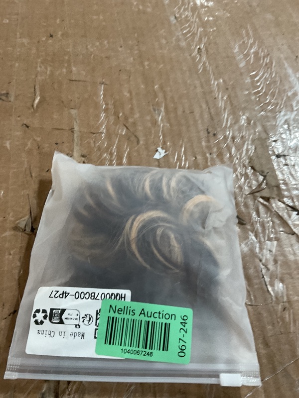 Photo 1 of (USED/FAIR) TESSHAIR Thick Human Hair Messy Bun, 100% Real Hair Bun Extensions for Women, Wavy Curly, 25g, #Medium Brown & Dark Blonde