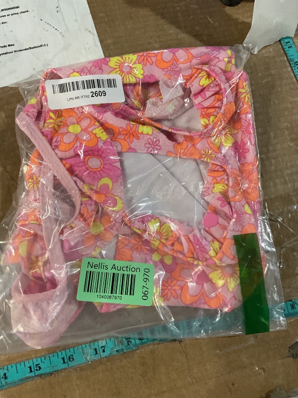 Photo 1 of (BAGGED) (5-6) Angel season Girls Swimsuit Bathing Suit Girl One Piece Swimwear for Little Kids with Upf50+ Cute Ruffle Summer Swimming Suit for Girls Quick Dry for Beach Sport Crossback Pink Yellow Floral Size 5-6