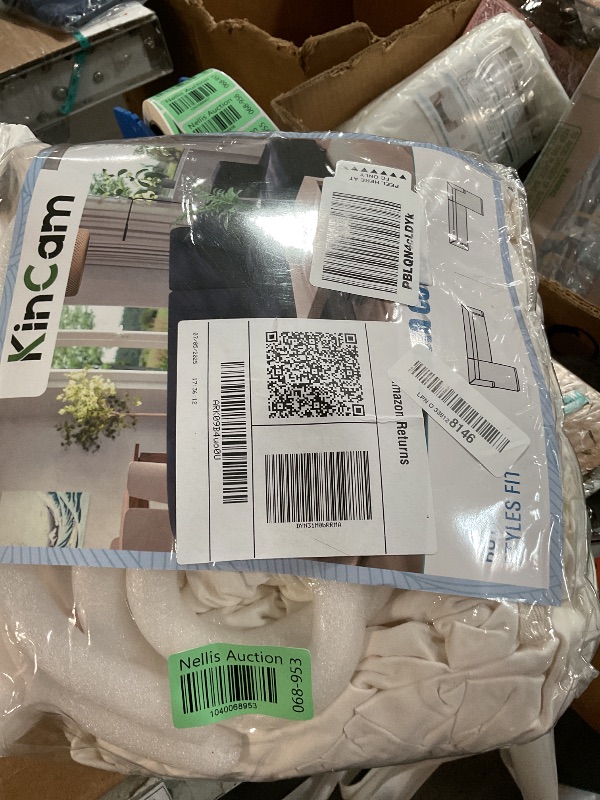 Photo 1 of Sectional Couch Covers L Shape Sofa Covers Super Stretch 2pcs Sofa Slipcovers for 3 + 3 Seaters Sectional Chaise Slipcover with 2pcs Pillow Covers for Pets Kids, White