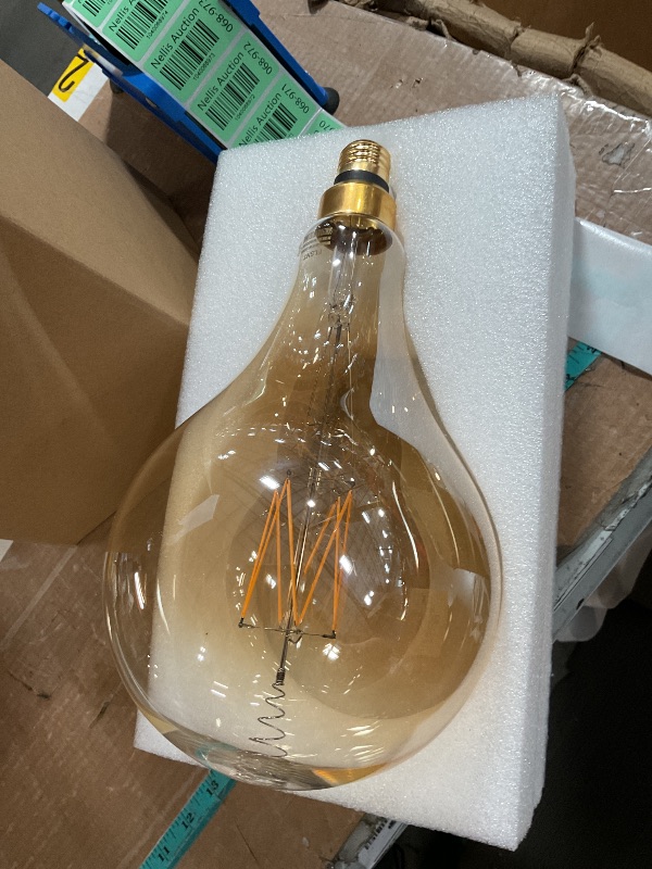 Photo 1 of FLSNT LED Large Decorative Pendant Light Bulbs 60W Equivalent, Dimmable LED Oversized Bulbs with Amber Glass, 2000K Warm White, 7W, 600LM, E26 Base, PS160/PS52