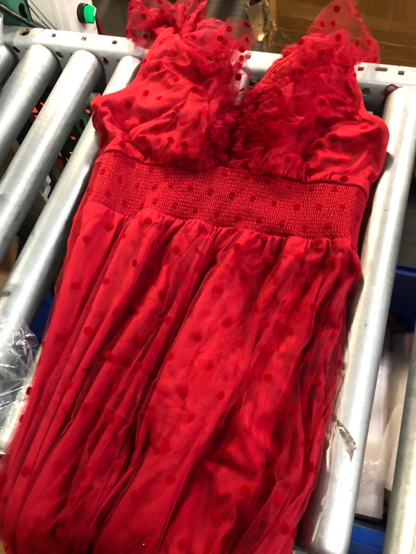 Photo 1 of (size 8)(please see all images) Betsy & Adam Women's Strapless Midi Dress with Front Bow Detail and Hidden Back Zipper, Red