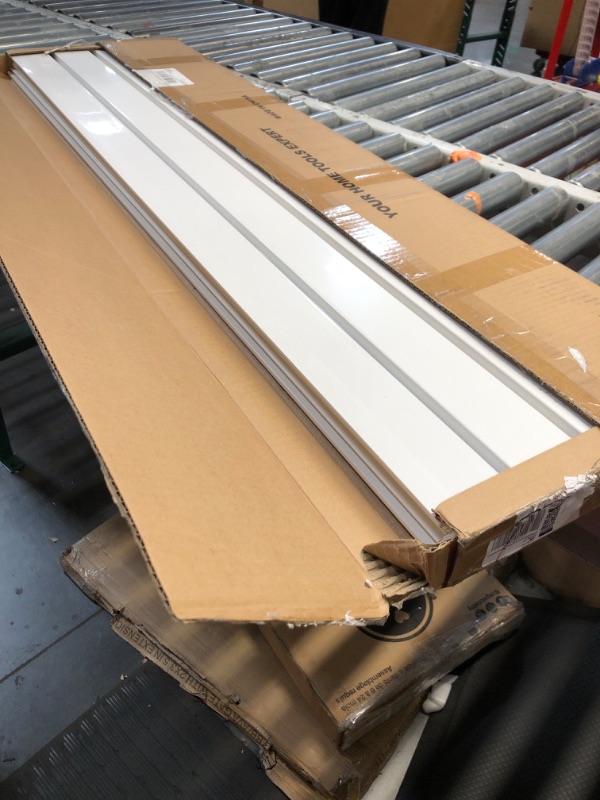 Photo 1 of Slatwall Panels 4'x 2' Garage Slat Wall Storage Systems, Slat Wall Paneling Garage Wall Organizer, White Slat Board PVC Wall Panels Slatwall Displays Garage Tool Organizer Wall Mount Ladder Bike Rack