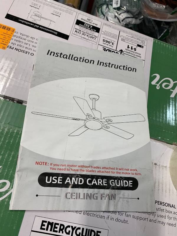 Photo 1 of ***USED***MISSING LIGHT*** Vagizm Ceiling Fan with Light Remote: 52 Inch Modern Bedroom Fans with Dimmable Tri-Color Temperature LED - Quiet 