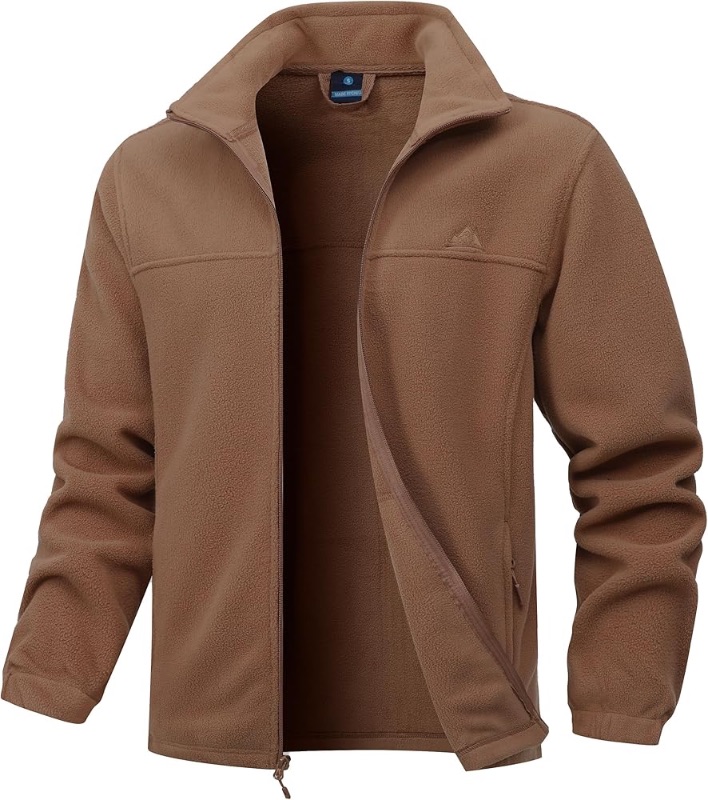 Photo 1 of **SIZE L**Men's Soft Polar Fleece Jacket with Pockets Lightweight Outdoor Recreation Full Zip Coat
