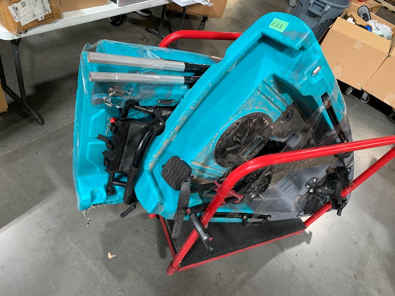 Photo 1 of *****DIRTY******Reel Yaks Raptor Modular Fishing Kayak - 9.5ft Lightweight Fin Drive, Sit On Top Kayak for Adults & Youth - Stable & Portable, Ideal Space-Saving Design for Travel - 380lbs Capacity - Cyan Gray