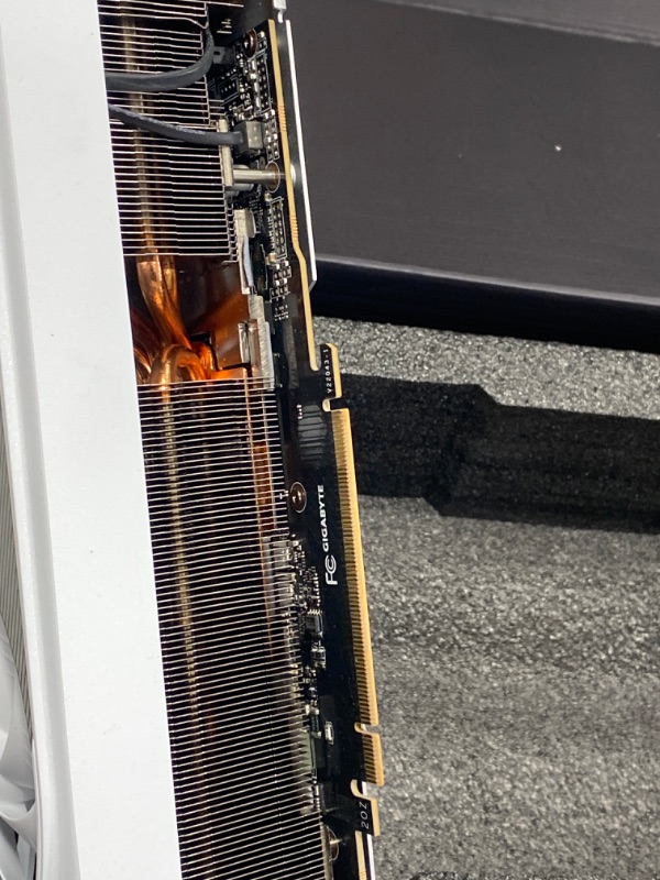 Photo 1 of * FOR PARTS ONLY**TAMPERED WITH, SEAL BROKEN, UNKNOWN BOARD** GIGABYTE GeForce RTX 5080 AERO OC SFF 16G Graphics Card, WINDFORCE Cooling System, 16GB 256-bit GDDR7, GV-N5080AERO OC-16GD Video Card