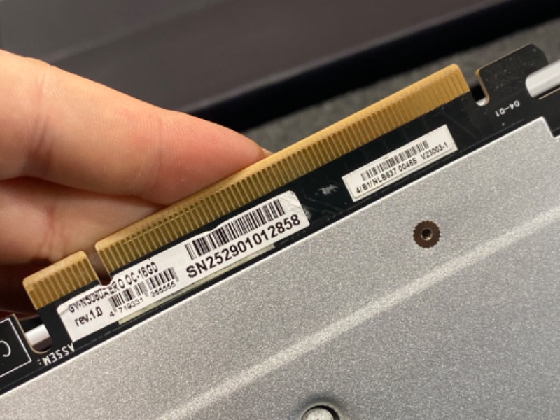 Photo 1 of * FOR PARTS ONLY**TAMPERED WITH, SEAL BROKEN, UNKNOWN BOARD** GIGABYTE GeForce RTX 5080 AERO OC SFF 16G Graphics Card, WINDFORCE Cooling System, 16GB 256-bit GDDR7, GV-N5080AERO OC-16GD Video Card