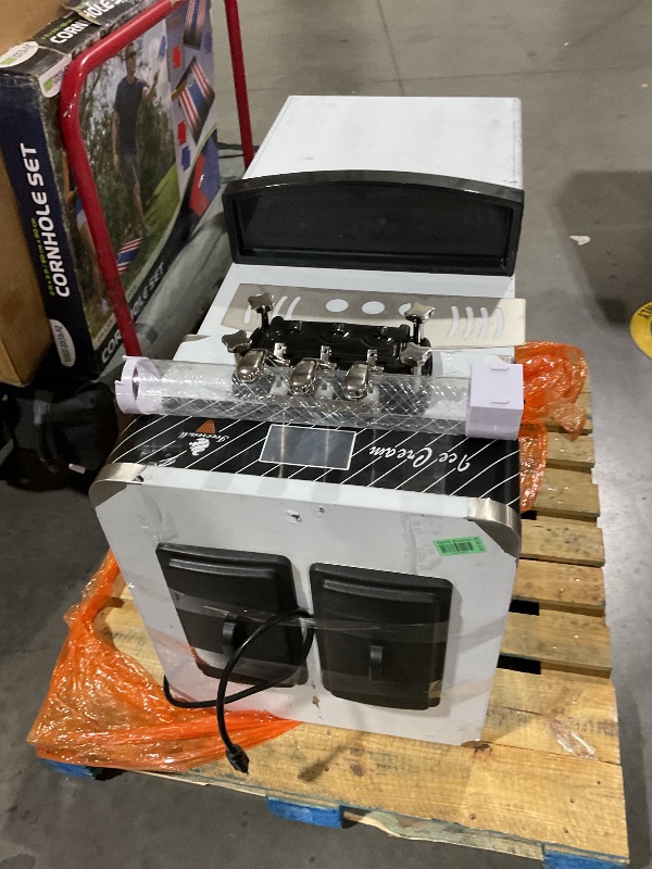 Photo 1 of **FOR PARTS, NOT FUNCTIONAL**
Commercial Ice Cream Machine - 110V 2450W 3 Flavors Soft Serve Ice Cream Machine 5.8 to 7.9 Gallons/H Auto Clean Touch Screen LCD Panel Ideal Ice Cream Maker for Snack Restaurants Bars