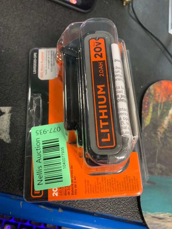 Photo 1 of (USED/FAIR) (UNABLE TO TEST FUNCTIONALITY) BLACK+DECKER 20V MAX* POWERCONNECT 2.0Ah Lithium Ion Battery (LBXR2020-OPE)