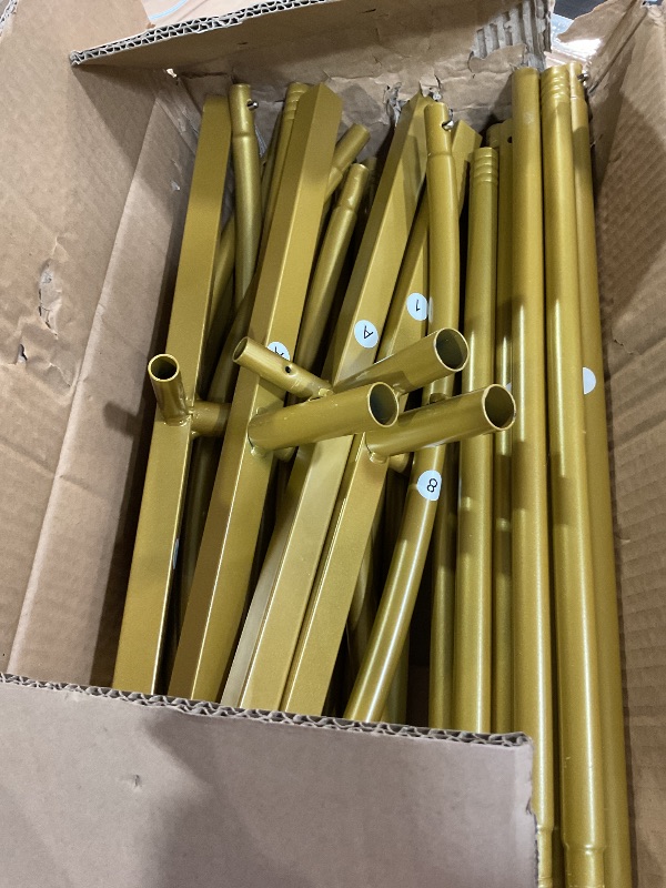 Photo 1 of (Incomplete) Wedding Arch Backdrop Stand Set of 2 (7.3FT/6FT), Gold Metal Arch Backdrop Stand,Balloon Arch Stand for Wedding Ceremony