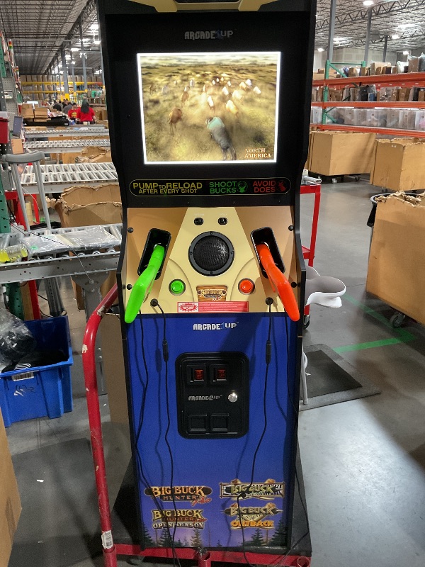 Photo 1 of *** Everything works, except the guns***Arcade1Up Big Buck Hunter Pro Deluxe Arcade Machine for Home, 5-Foot-Tall Stand-up Cabinet, 4 Classic Games, and 17-inch Screen