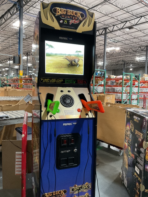Photo 1 of *** Everything works, except the guns***Arcade1Up Big Buck Hunter Pro Deluxe Arcade Machine for Home, 5-Foot-Tall Stand-up Cabinet, 4 Classic Games, and 17-inch Screen