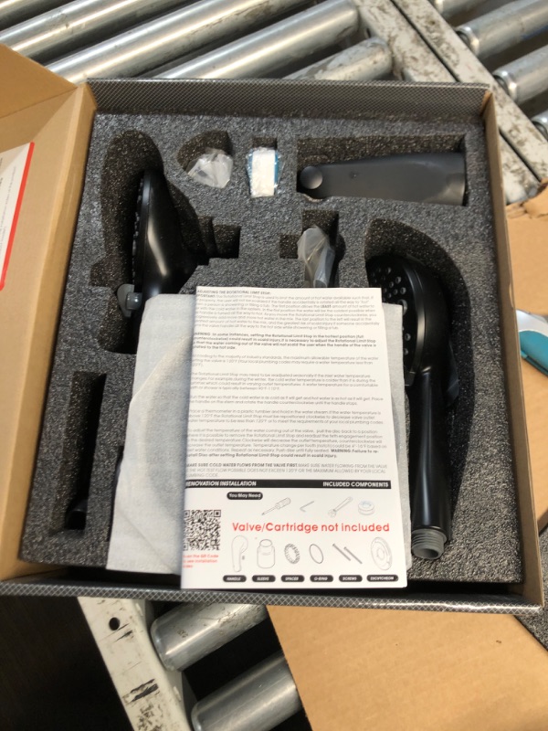 Photo 1 of (PARTS) (NOT A COMPLETE SET) Replacement 5" Dual Shower Combo Faucet Tub Trim Kit for Delta 13/14 Series, High Pressure Round Rain Shower Head& Handheld Set Faucet System, Matte Black (Valve& Catridge Not Inclued)