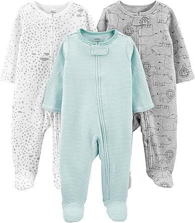 Photo 1 of ****READ CAREFULLY BEFORE BIDDING DIFFERENT SIZES FROM 2 SETS****
Simple Joys by Carter's Baby Boys' 3-Pack Snug Fit Footless Cotton Pajamas, Blue Dinosaur, 12 Months ****MISSING 2, ONLY BLUE DINO****
Simple Joys by Carter's Baby 3-Pack Neutral Sleep and 