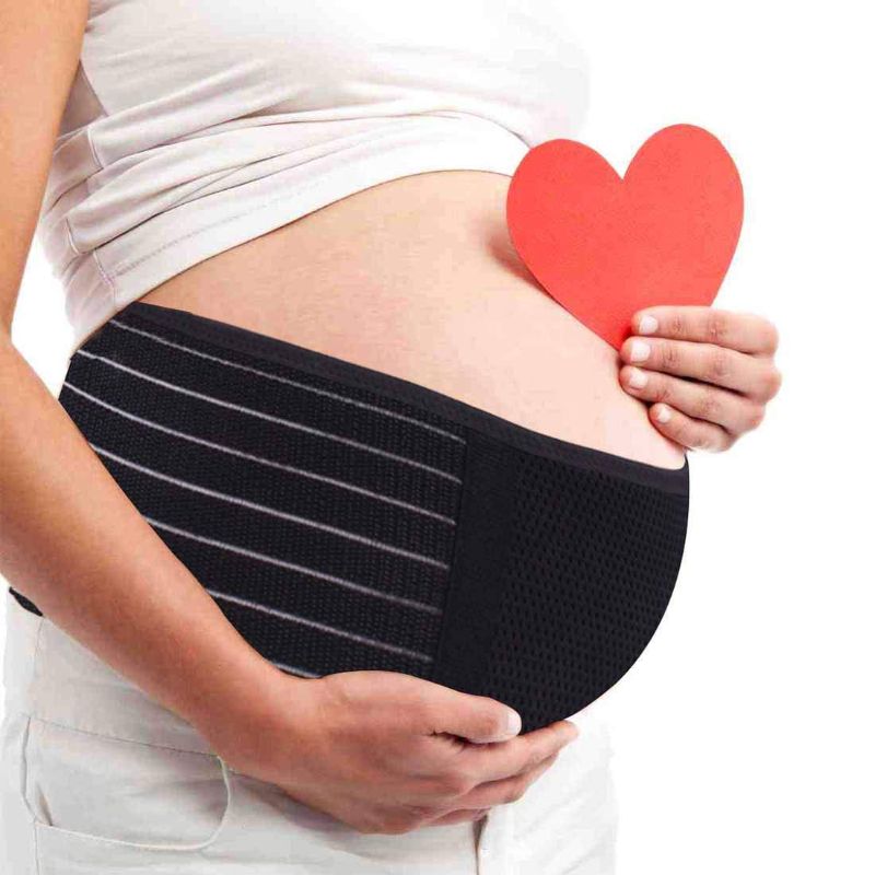 Photo 1 of  Belly Band for Pregnancy Maternity Belt Pregnancy Support Belt Bump Band Abdominal Brace Belt - Relieve Lower Back, Pelvic and Hip Pain (Black, Lg