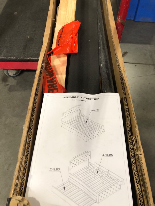 Photo 1 of (incomplete item)(sold for parts) PVWIIK Upholstered Queen Platform Bed with Trundle and Drawers for Bedroom, Living Room