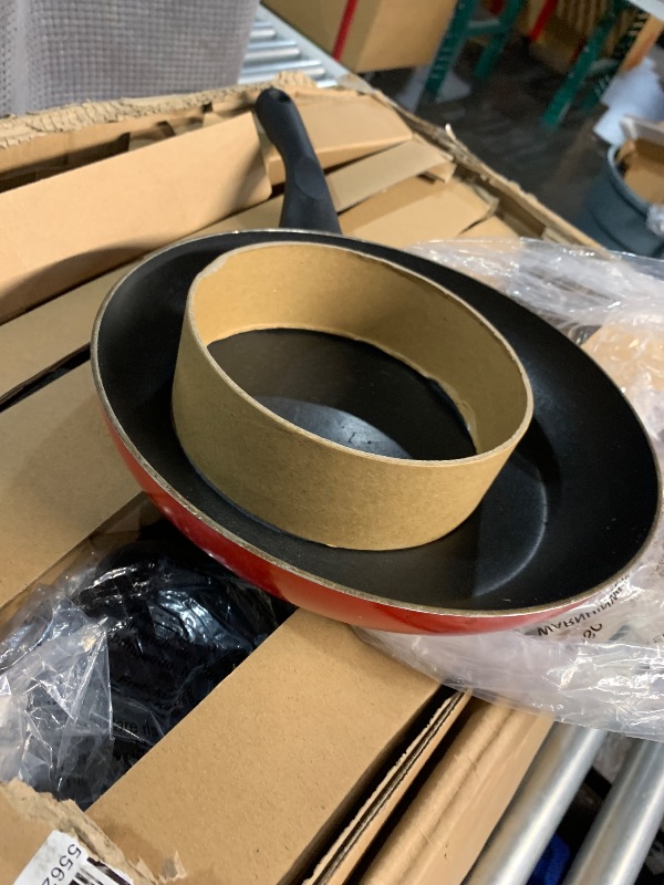 Photo 1 of ***(MIXED POTS AND PANS/ HEAVILY USED)***
 Nonstick Cookware Set 17 Piece, Oven Broiler Safe 400F, Lid Safe 350F, Kitchen Cooking Set w/Fry Pans, Saucepans, Saute Pan, Griddle, Pots and Pans, Dishwasher Safe Black