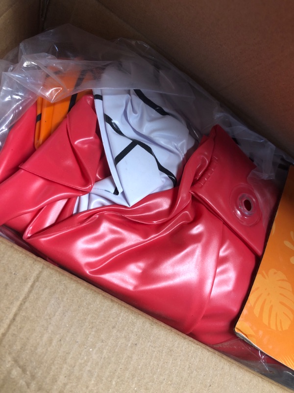 Photo 1 of JOYIN Inflatable Pool Float Set Volleyball Net & Basketball Hoops, Balls Included for Kids and Adults Swimming Game Toy, Summer Floaties, Volleyball Court |Basketball,L-Red