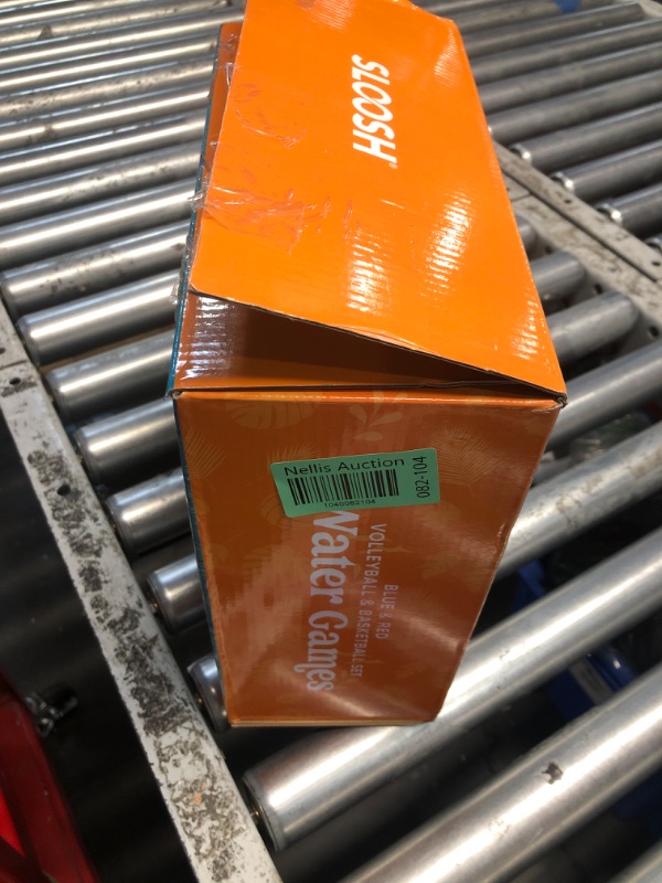 Photo 1 of JOYIN Inflatable Pool Float Set Volleyball Net & Basketball Hoops, Balls Included for Kids and Adults Swimming Game Toy, Summer Floaties, Volleyball Court |Basketball,L-Red